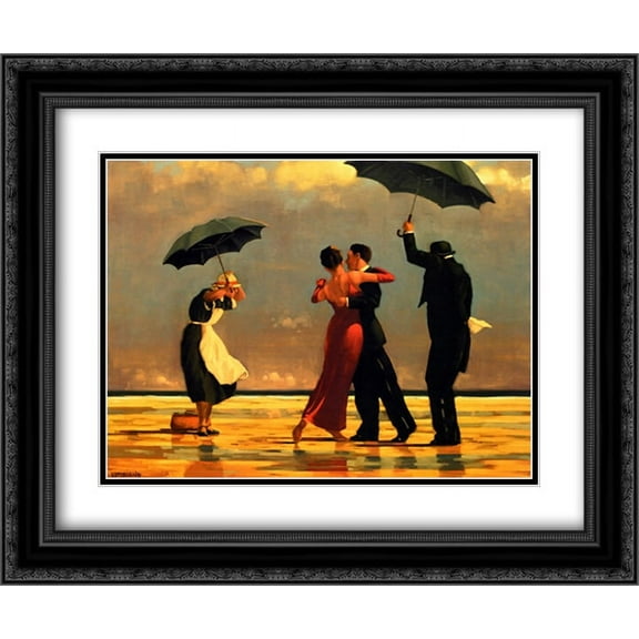 FrameToWall - The Singing Butler 2x Matted 24x20 Black Ornate Framed Art Print by Jack Vettriano