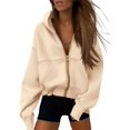 thumbnail image 1 of Sudadera con Capucha con Cremallera PRETTYGARDEN albaricoque talla grande, 1 of 8