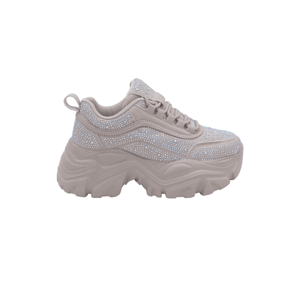 Tenis Sneakers Sport con BrillosCasual para Mujer Dale Beige