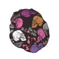 thumbnail image 2 of Kdxio Halloween Skeleton Print Shower Cap for Women,Elastic and Reusable,Double Waterproof Layers Bathing Hat, 2 of 9