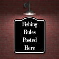 thumbnail image 2 of Fishing Rules Posted Here BLACK Aluminum Composite Sign 20''x24'', 2 of 9