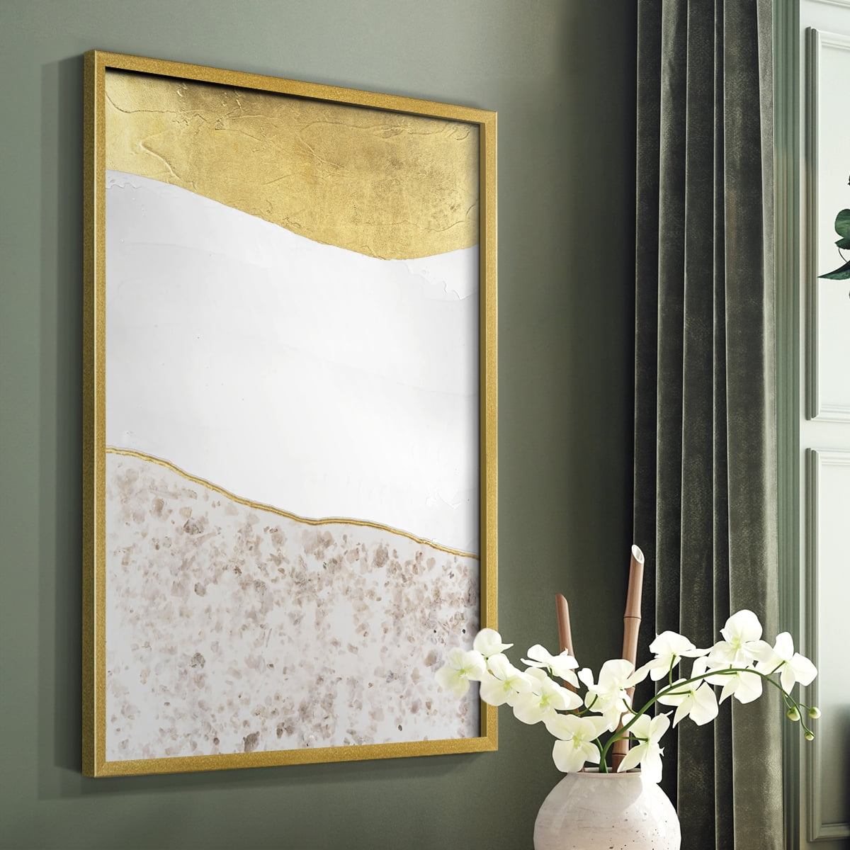 Whitestone I Framed Print in Gold Solid Wood 8 x 10 Framed Print