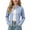 Blue, variant on Girls Zip Up Jacket, Stand Collar Long Sleeve Thumbhole Top, Cropped Stretch Yoga Running Coat, Everyday School Fitness Sports Jacket