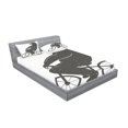 thumbnail image 2 of Ambesonne Modern Fitted Sheet & Pillow Sham Set, Bike Humor Hipster Bear, Full, Grey, 2 of 2