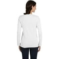 thumbnail image 3 of Bella Canvas T-Shirt à Manches Longues en Jersey pour Femmes, P, Blanc, 3 of 3