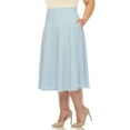 thumbnail image 2 of White Mark Women's Plus Size Flared Midi Skirt, 2 of 6