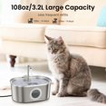 thumbnail image 3 of Fuente para gatos PAWSPIK SS-01 de acero inoxidable, 3,2 L, 3 of 8
