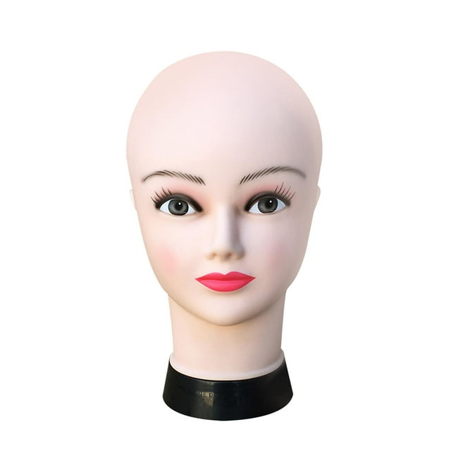 Cabeza de Maniquí Femenino Jinwen Exhibición de Peluca Rosa Oscuro