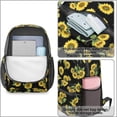 thumbnail image 4 of Sunflower Black Pattern 17" Waterproof Oxford School Backpacks for Teens, S-Shape Padded Straps, for School, Travel, Hiking, Camping, 4 of 5