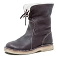 thumbnail image 4 of 2024 Botas de nieve para Mujer, Botas de invierno ligeras con cordones, zapatos de piel para Mujer, nuevas Botas elásticas altas, Botas de cuero PU para Mujer, 4 of 5