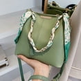 thumbnail image 3 of Stylago Women Leather Bucket Tote Bags with Ribbon Fashion Shoulder Purses Versatile Crossbody Bags Ladies Zipper Handbag Green, 3 of 6