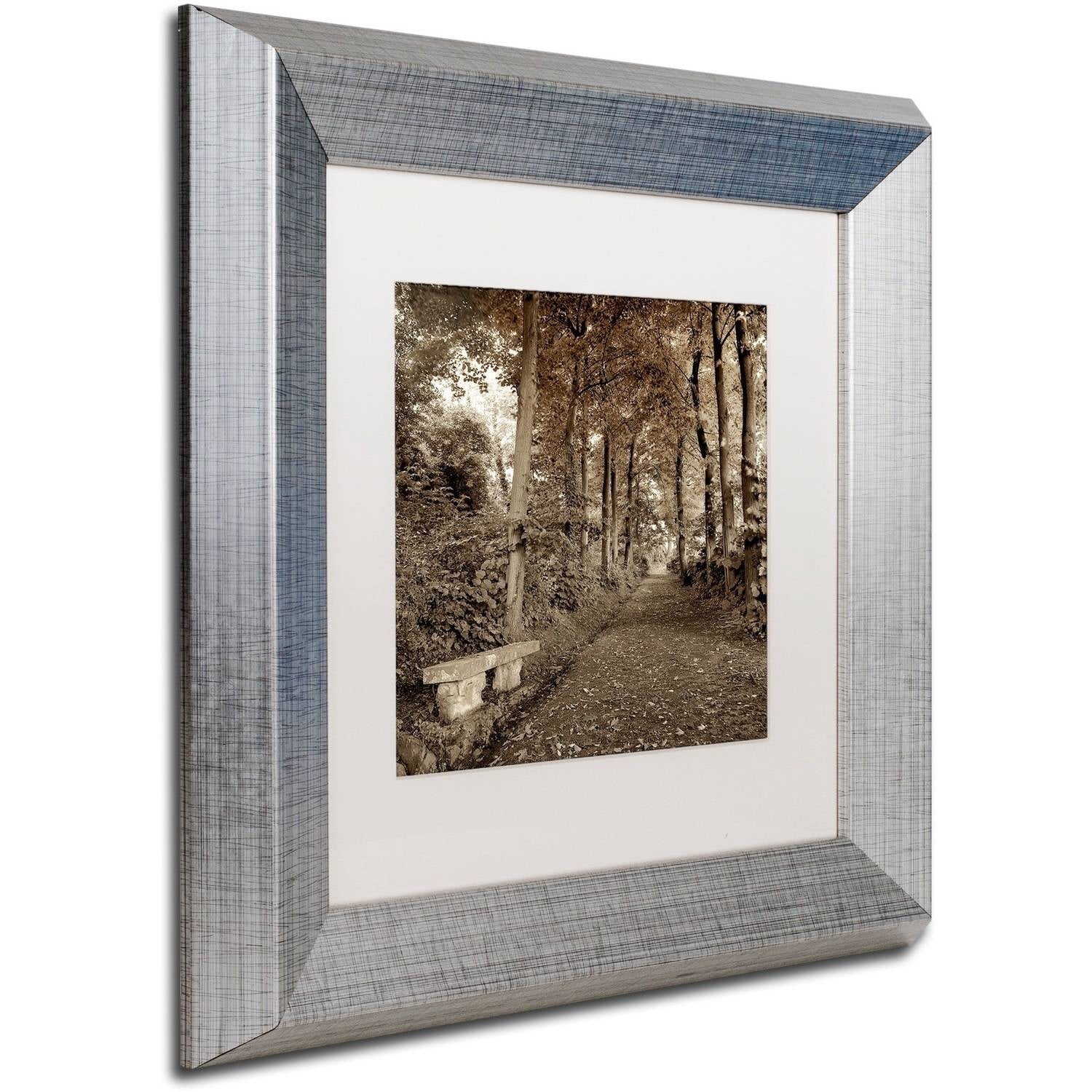 Trademark Fine Art "Fiesole Giardini II" Canvas Art by Alan Blaustein, White Matte, Silver Frame
