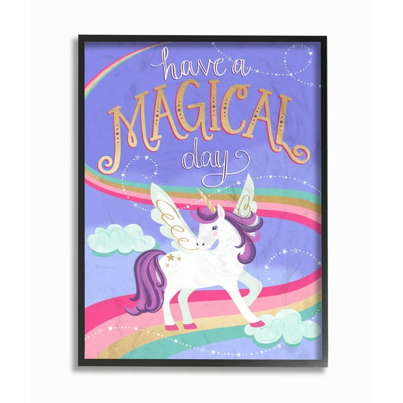 The Stupell Home Decor Collection Unicorn Have a Magical Day Wall Art
