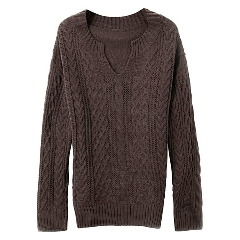 Cindysus Women V Neck Cable Knit Sweater Long Sleeve Loose Oversized Sweaters Chunky Pullover Jumper Tops Khaki M Cindysus Women V Neck Cable Knit Sweater Long Sleeve Loose Oversized Sweaters Chunky Pullover Jumper Tops Khaki M