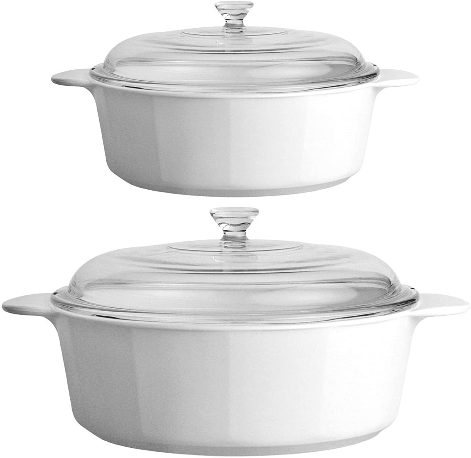 Visions 2.25L Glass Dutch Oven/Casserole Dish with Glass Lid 