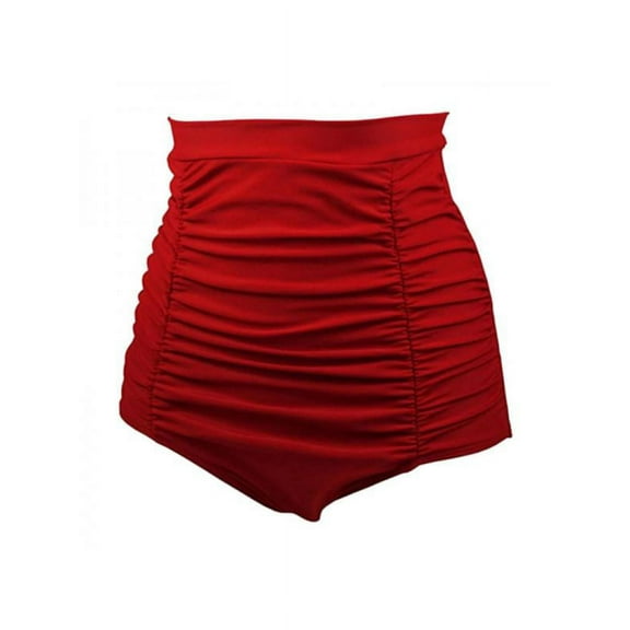 GOODLY Women High Waist Bikini Bottoms Ruched Tummy Control Swimsuit Briefs Swim Shorts Party Summer