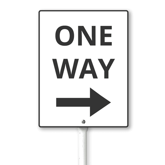 Eveokoki One Way To Right Sign, Aluminum Yard Sign with Metal Stakes, 4.6" x6" Public Notice Signs, Waterproof, Easy to Install