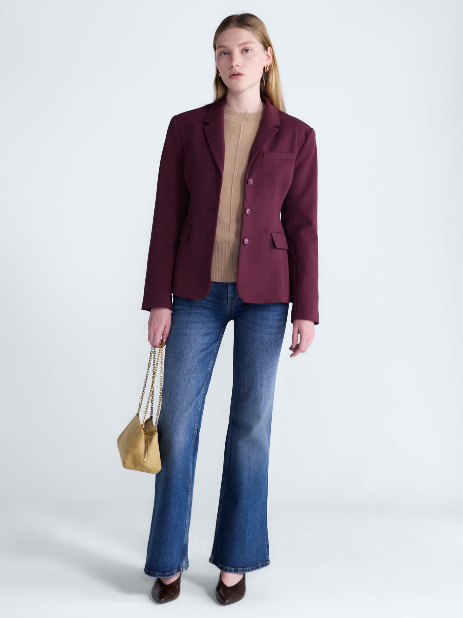 Scoop Women's and Women's Plus Notched Hourglass Blazer, Sizes XS-XXL