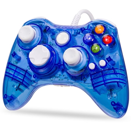 LUXMO Afterglow USB Wired Controller Gamepad for Microsoft Xbox 360 Console PC Win 7 8 10(Blue)