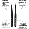 thumbnail image 4 of Beauty Power Professional Tweezers Set – Slant & Point, Ultra Precision German Stainless Steel Tweezers for Eyebrows, Chin, Ingrown Hair & Facial Grooming – Lightweight + Travel Case - Gif Idea, 4 of 10