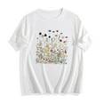 thumbnail image 4 of Zunfeo Summer Tops for Women 2025 Casual Cozy Floral Tops Short Sleeve Graphic T Shirts New Arrivals White S, 4 of 4