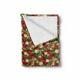 thumbnail image 2 of Christmas Soft Flannel Fleece Blanket, Tree Branches Spruce Leaves Balls Bells Cones Poinsettia Flowers Mistletoe Berry, Cozy Plush for Indoor and Outdoor Use, 70" x 90", Multicolor, by Ambesonne, 2 of 6