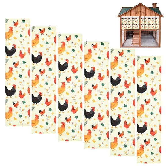 Uxcell 6-Pack 19.3" x 4.3" Chickens Nest Box Curtains with Simple Button Closure for Laying Eggs/Windproof/Lightproof [Beige]