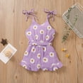 thumbnail image 4 of FRSASU Kids Jumpsuit Clearance,Summer Baby Girls Clothes Infant Belt Little Daisy Print Refresh Sling Jumpsuit, 4 of 9