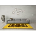 thumbnail image 3 of Ahgly Company Machine Washable Indoor Round Oriental Yellow Traditional Area Rugs, 3' Round, 3 of 4