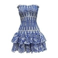 thumbnail image 1 of Vestido corto de fiesta de verano para playa, sin tirantes, con estampado floral, para mujer M, 1 of 9
