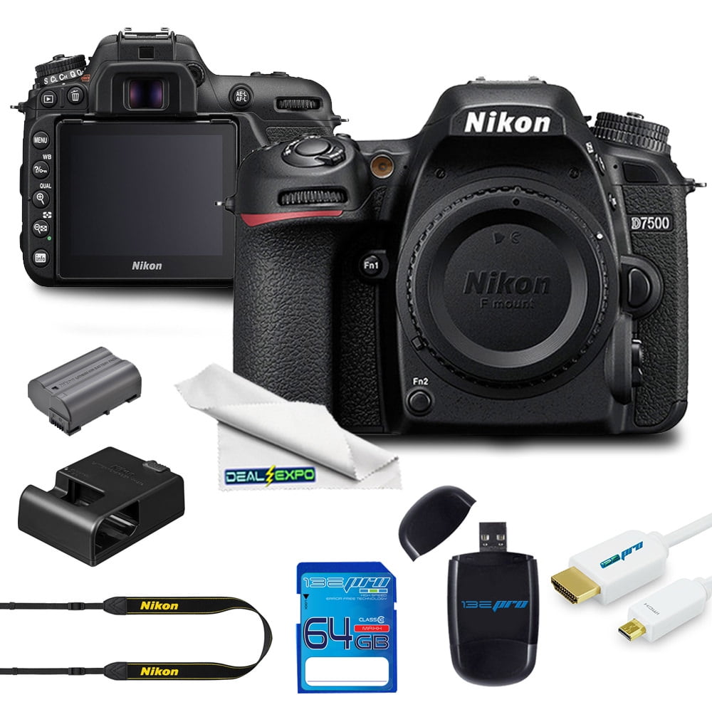 Nikon D7500 DSLR Camera (Body) + 64GB Expo Starter Kit