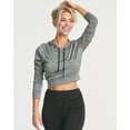 thumbnail image 2 of 3 Pack: Women's Dry-Fit Long Sleeve Cropped Hoodie - Athletic Hooded Crop Sweatshirt (Available in Plus Size), 2 of 6