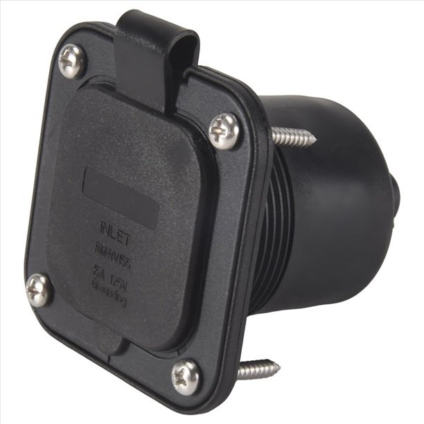 Enchufe para RV con Entrada con ETL de 15 A, Enchufe para Parachoques Calefactor con Cubierta Impermeable, Enchufe de Pared Macho NEMA 5-15 para EE. UU.