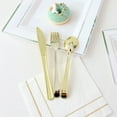 thumbnail image 5 of 50 pcs Golden Rose Gold Plastic Cutlery Set Crystal Clear Cutlery-set Plastic Dinner Knife Fork Spoon Birthday Party Household, 5 of 10