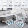 thumbnail image 6 of Vintage Watercolor Bathroom Rugs Set Paddle Abstract Blue Stripes Non Slip Absorbent Soft Bath Mats 3 Piece Set with Bathroom Rug, U-Shaped Floor Mat, Toilet Seat Cover Small Size, 6 of 9