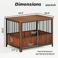 thumbnail image 4 of Jopath 43" Furniture Style Dog Crate, Decorative Walnut Fluted Wood Pet House with Double Door Design for small & Medium Dogs, 4 of 9