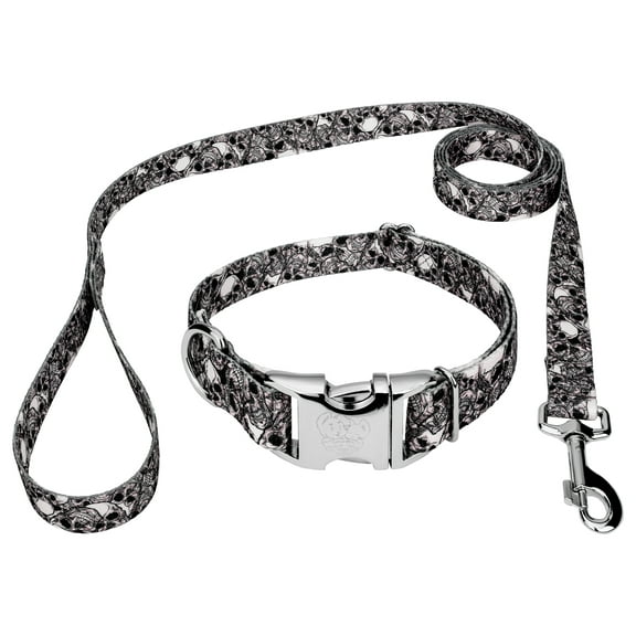 Country Brook Petz® Premium Phantom Skulls Dog Collar and Leash, Large