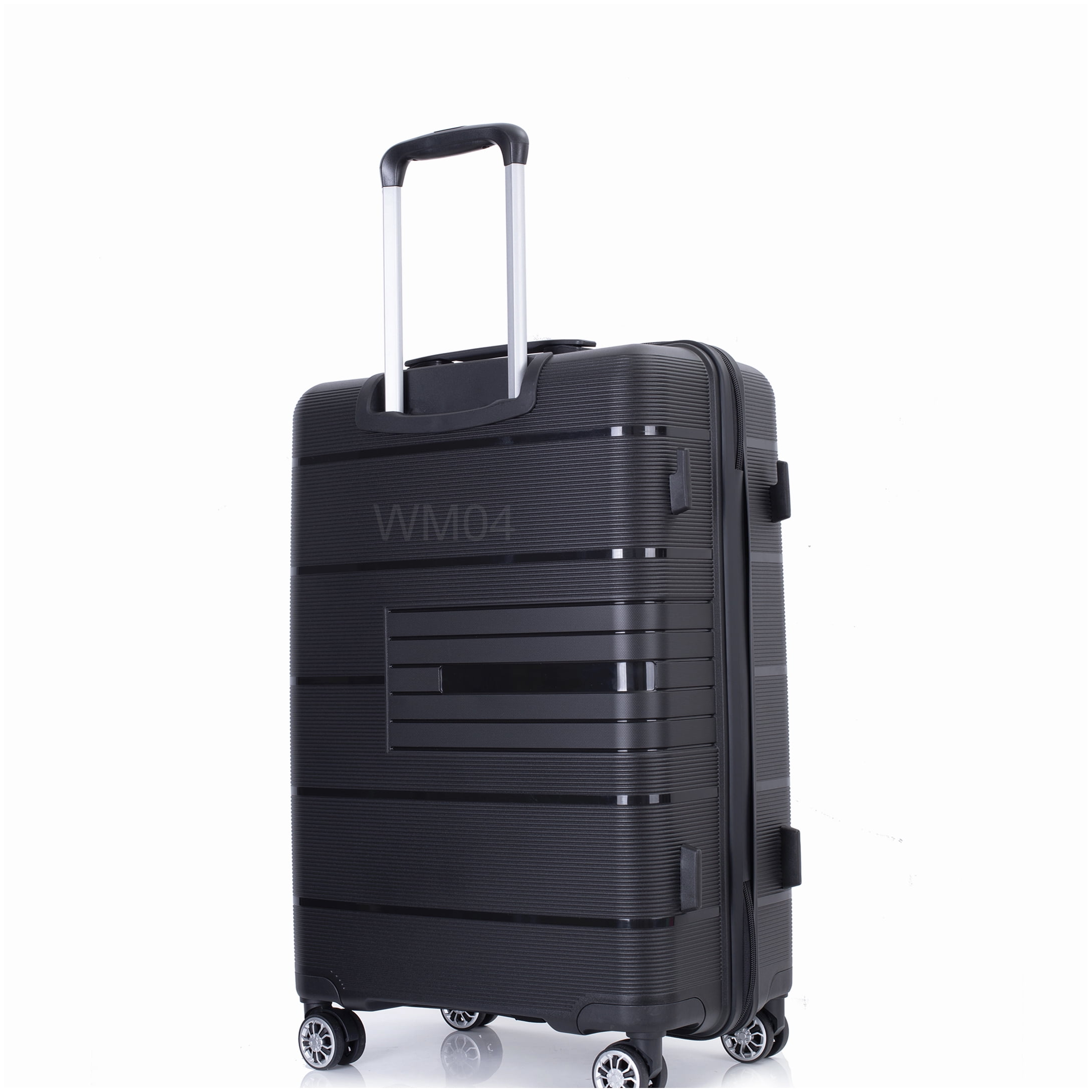 MANGIJOY 3-Piece Hardshell Spinner Luggage Set | TSA Lock, Lightweight ABS, 360° Wheels for Checked &; Carry On Travel (Black)