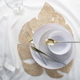 thumbnail image 3 of Home Details Set of Four Leaf Shape Table Place Mat, Gold, 3 of 5