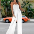 thumbnail image 2 of Women Casual Jumpsuit Backless High Waisted Jumpsuit Solid Color Beach Playsuits, 2 of 9