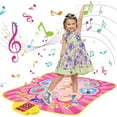 thumbnail image 2 of Dance Mat-Dance Game Toys Gift for Girls Boys 3-12 Year Old-Electronic Dance Play Mat With 8 Challenge Levels,Built-in Music,Touch Sensitive LED Light Up-Christmas Birthday Gift Ideas for Kids, 2 of 7