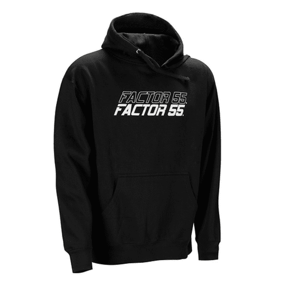 Factor 55 Sweatshirt 40857 Elevation; Men; Medium; Pullover; Black; 80 Percent Cotton/20 Percent Polyester; With Hood