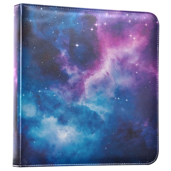 FORMRS 3 Ring Photo Album 4"x6" Self Adhesive Large Capacity PU Leather Cover, Galaxy Pattern