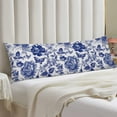 thumbnail image 3 of Blue and White Porcelain Floral Body Pillow Cover Modern Vintage Chinoiserie Decorative Long Pillow Case with Zipper Farmhouse Bedding Pillowcase Soft Cushion Pillow Covers for Bedroom,Couch,20"x54", 3 of 5