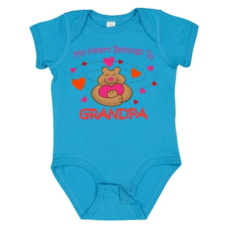 

Inktastic Heart Belongs to Grandpa Gift Baby Girl Bodysuit