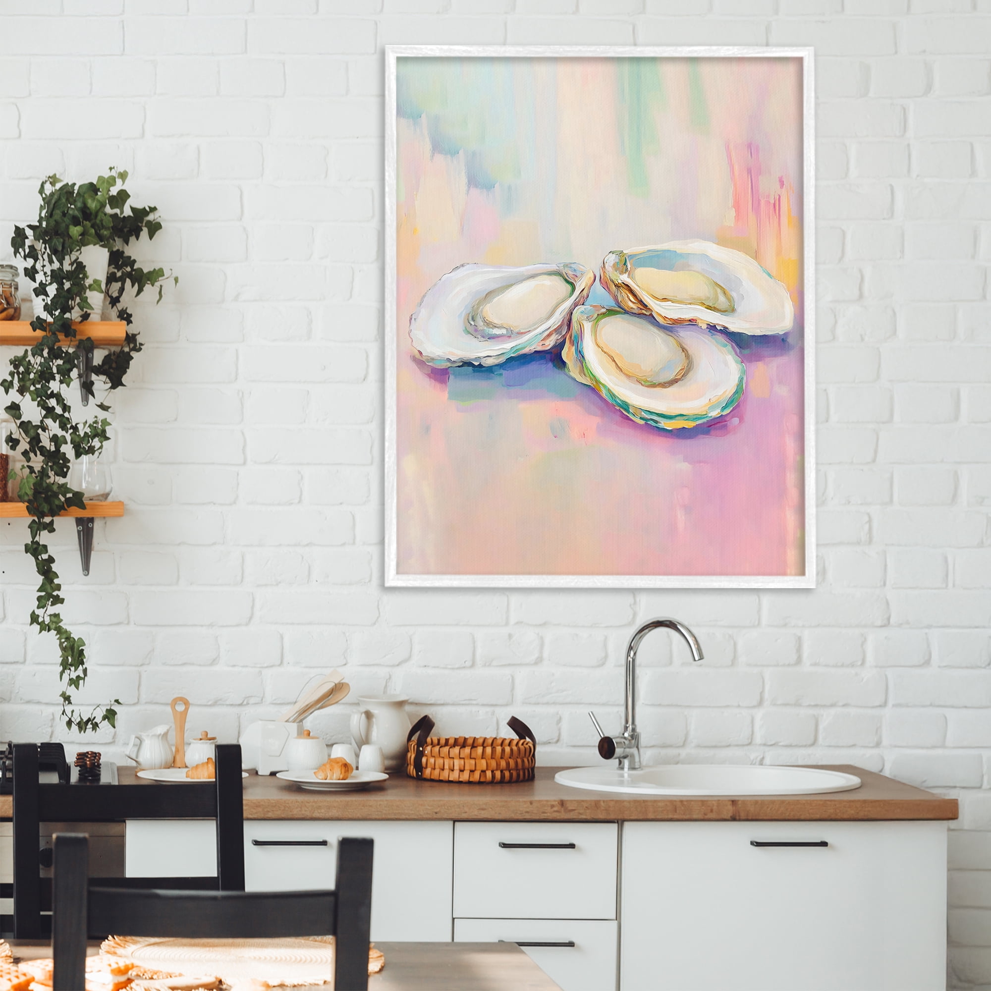 Stupell Industries Pastel Oysters Harmony White Framed Giclee Art, design by The Prints Vibe