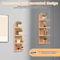 thumbnail image 6 of FUYGRCJ Boho Wall Shelf, 4 Tier Wooden Floating Shelves, Wall Mounted Plant Shelf, Arched Storage Shelves, Bohemian Style Wood Decorative Shelf for Living Room, Bedroom, 18.9 x 5.7 x 4.33inch, 6 of 12