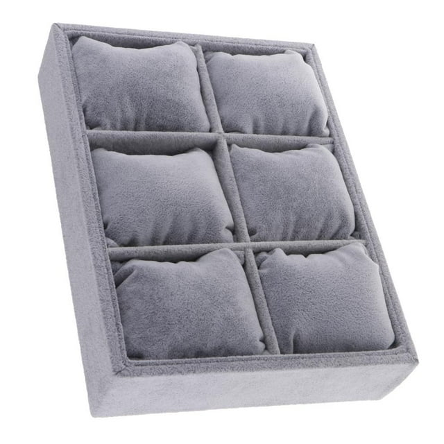 Velvet Jewelry Trays with Soft s - 6 Slots Jewelry Box Velvet Jewelry Showcase Tray - display box Jewelry Trays Stackable as described