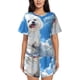 thumbnail image 1 of Fotbe Cute Cloud Bichon Frise Conjunto de Pijama Estampado para Mujer, 2 Piezas, Ropa de Dormir con Camiseta de Manga Corta y Shorts Suaves-4X-Large, 1 of 6