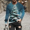 thumbnail image 4 of Christmas Tees For Men Crew Neck Xmas Graphic Print Long Sleeve Pullover Casual Stylish Holiday Funny Tops (4XL, Blue-A), 4 of 5
